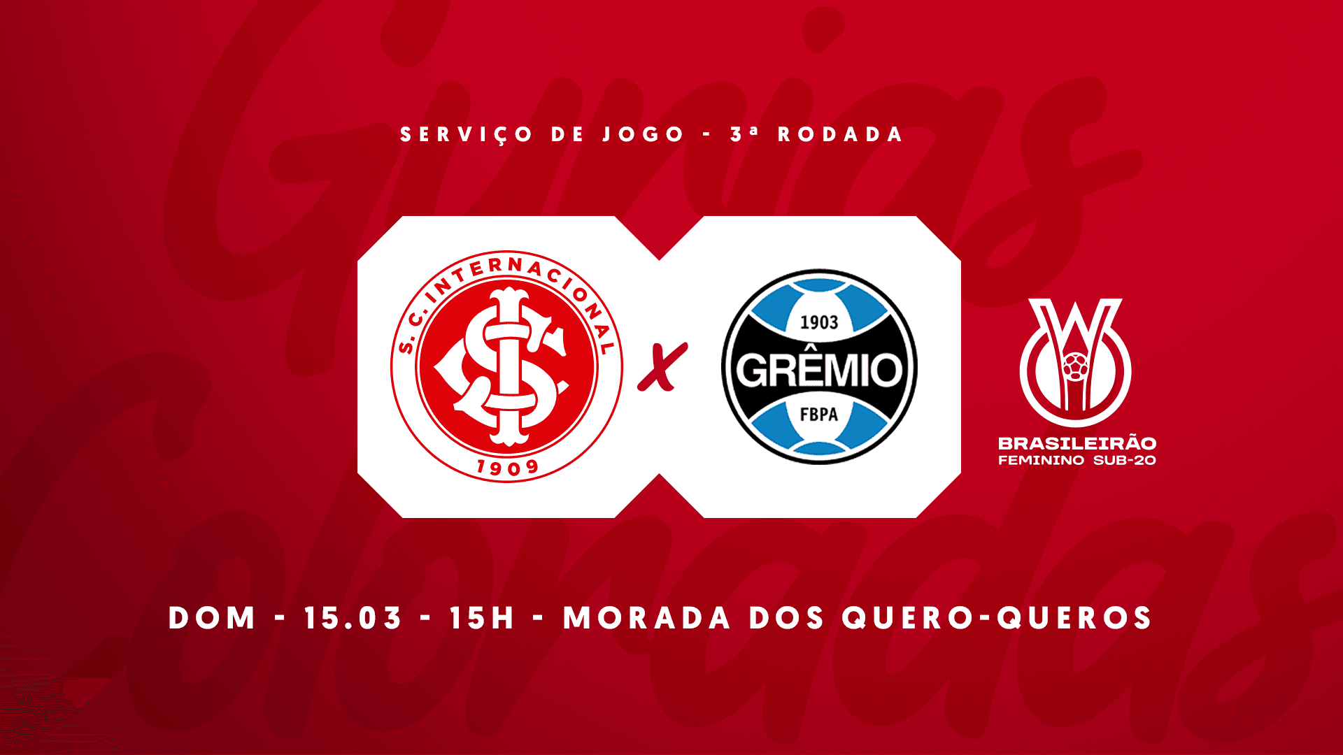 Serviço de Jogo: Internacional x Grêmio | Campeonato Brasileiro Feminino Sub-20 2026

