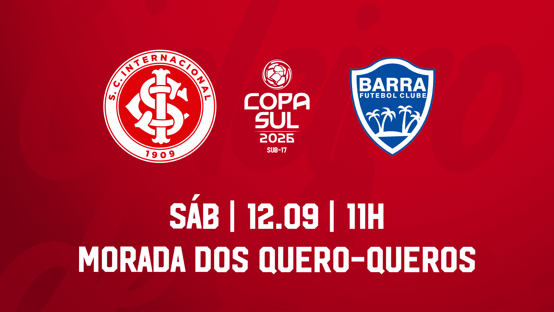 Serviço de Jogo: Internacional x Barra - Copa Sul Sub-17