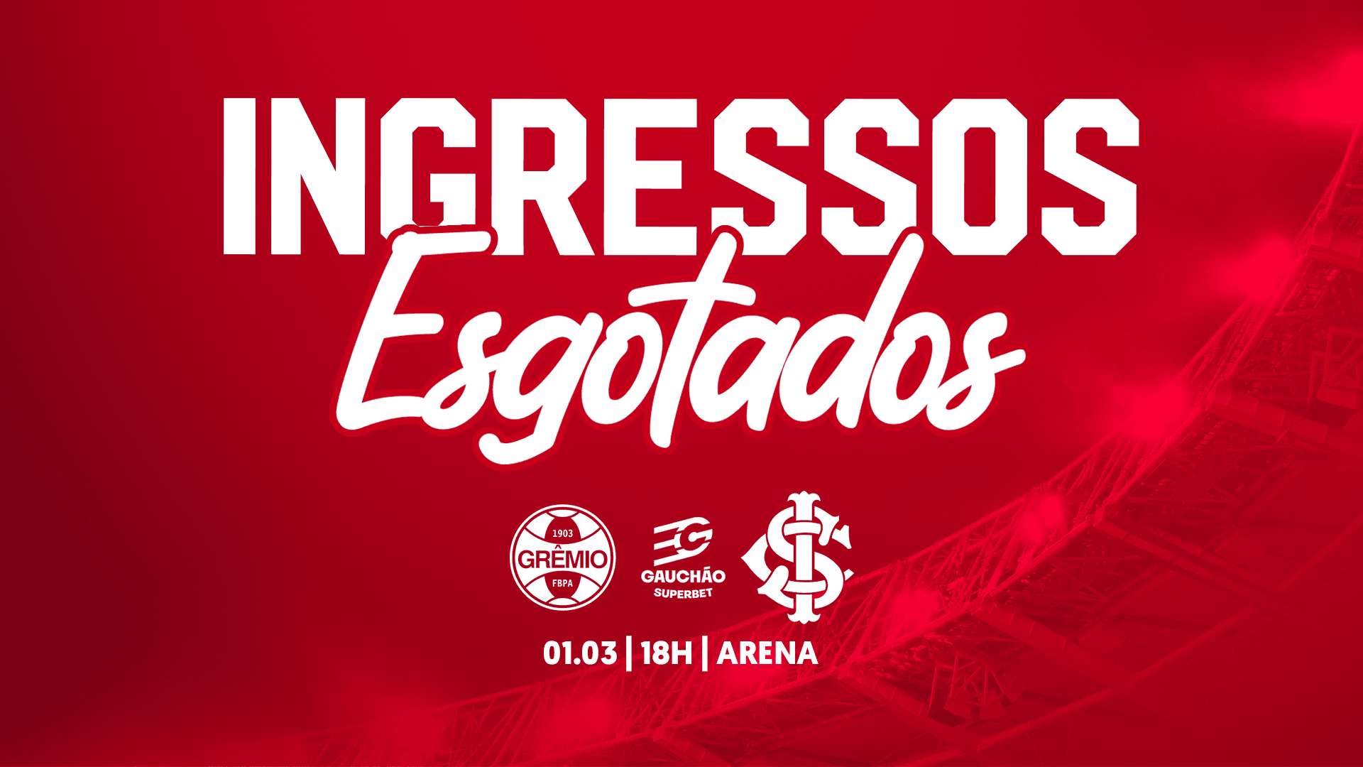 Ingressos esgotados para o Gre-Nal 450
