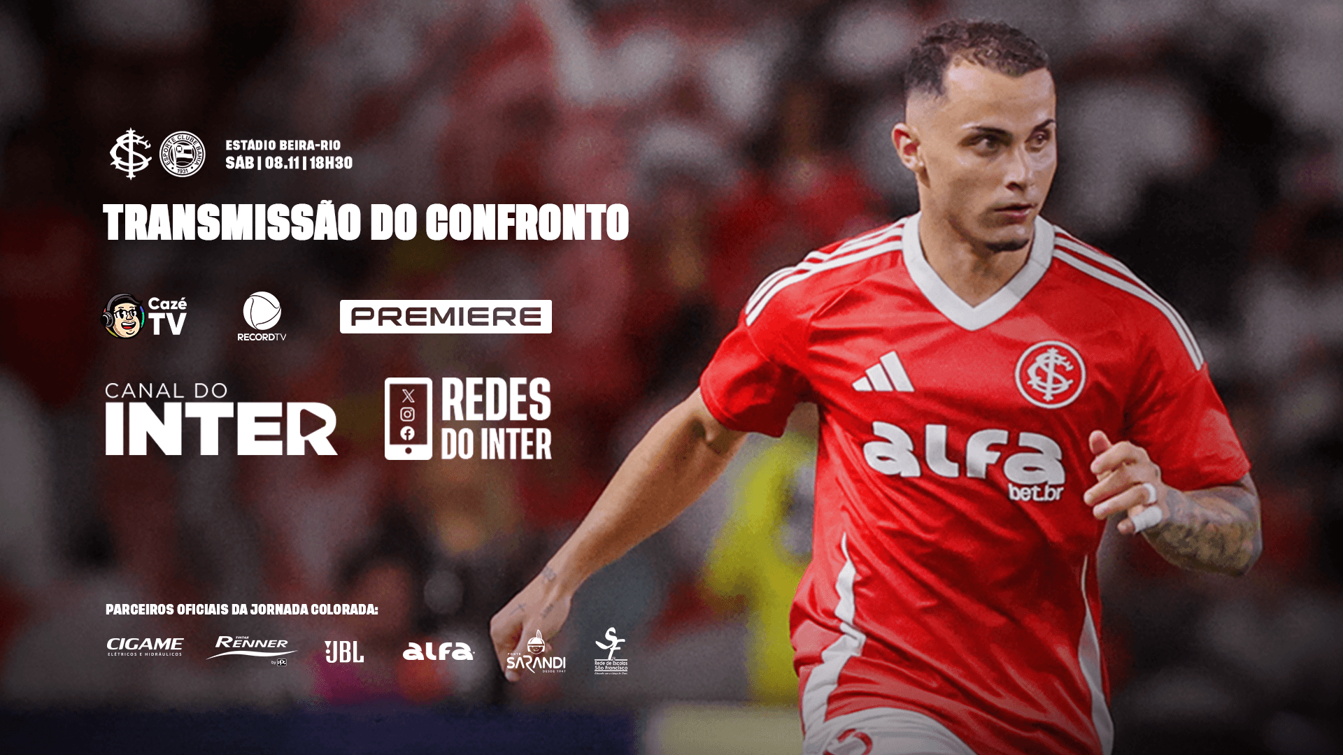 Onde assistir Inter x Bahia pelo Brasileirão