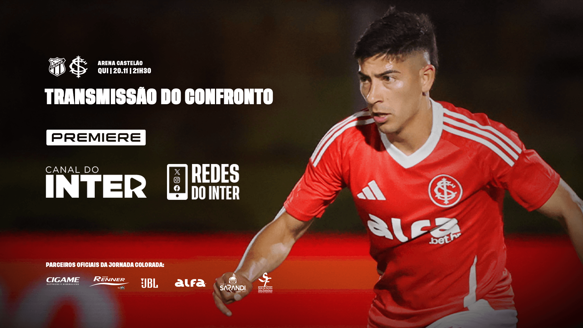 Premiere transmite o duelo do Inter contra o Ceará