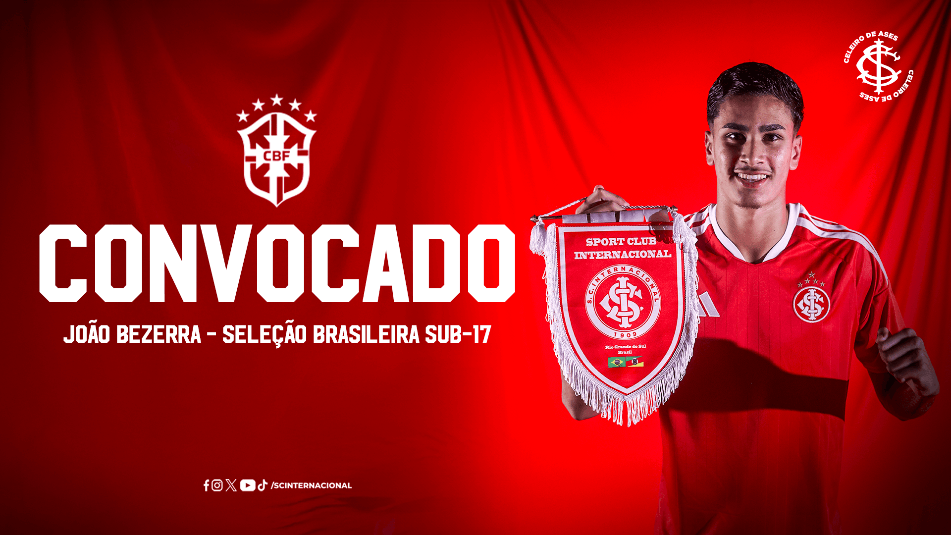 João Bezerra é novamente convocado para a Seleção Brasileira Sub-17
