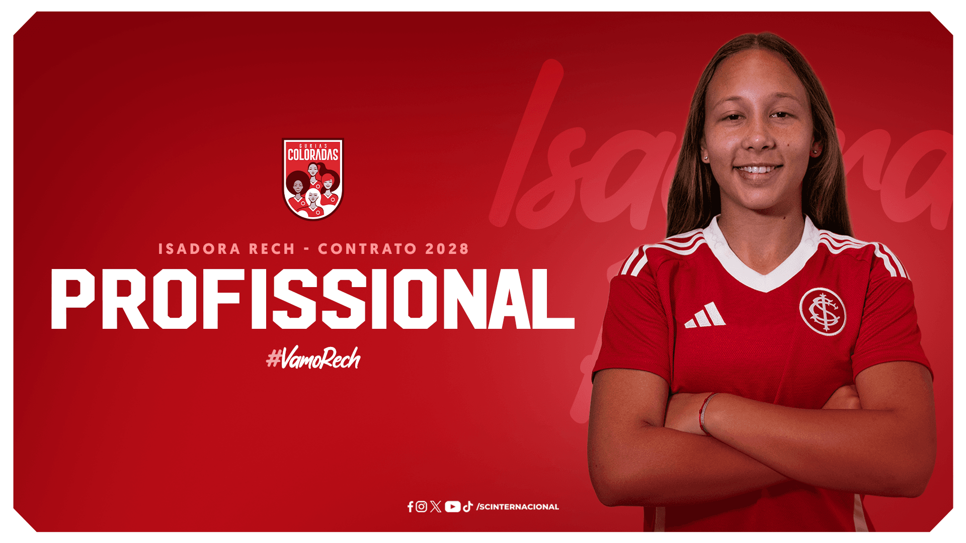 Inter profissionaliza a lateral-esquerda Isadora Rech