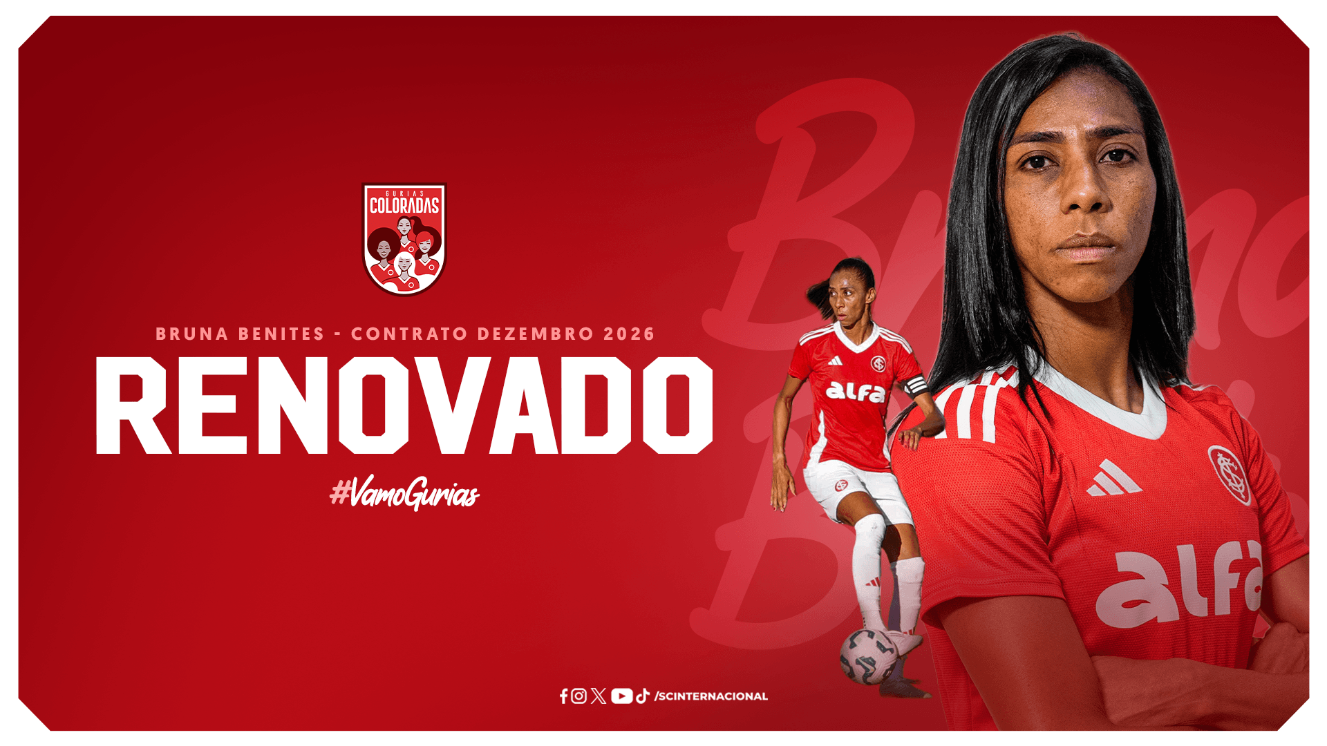 Inter anuncia a renovação da capitã Bruna Benites