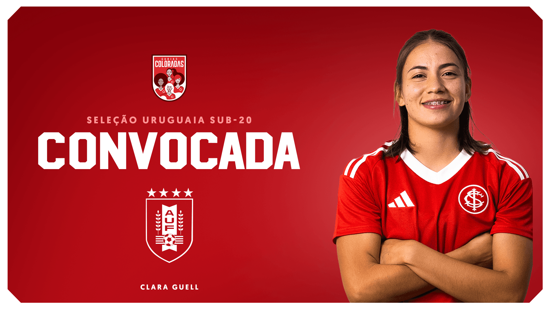 Clara é convocada para a Seleção Uruguaia Sub-20 para disputar o Sul-Americano