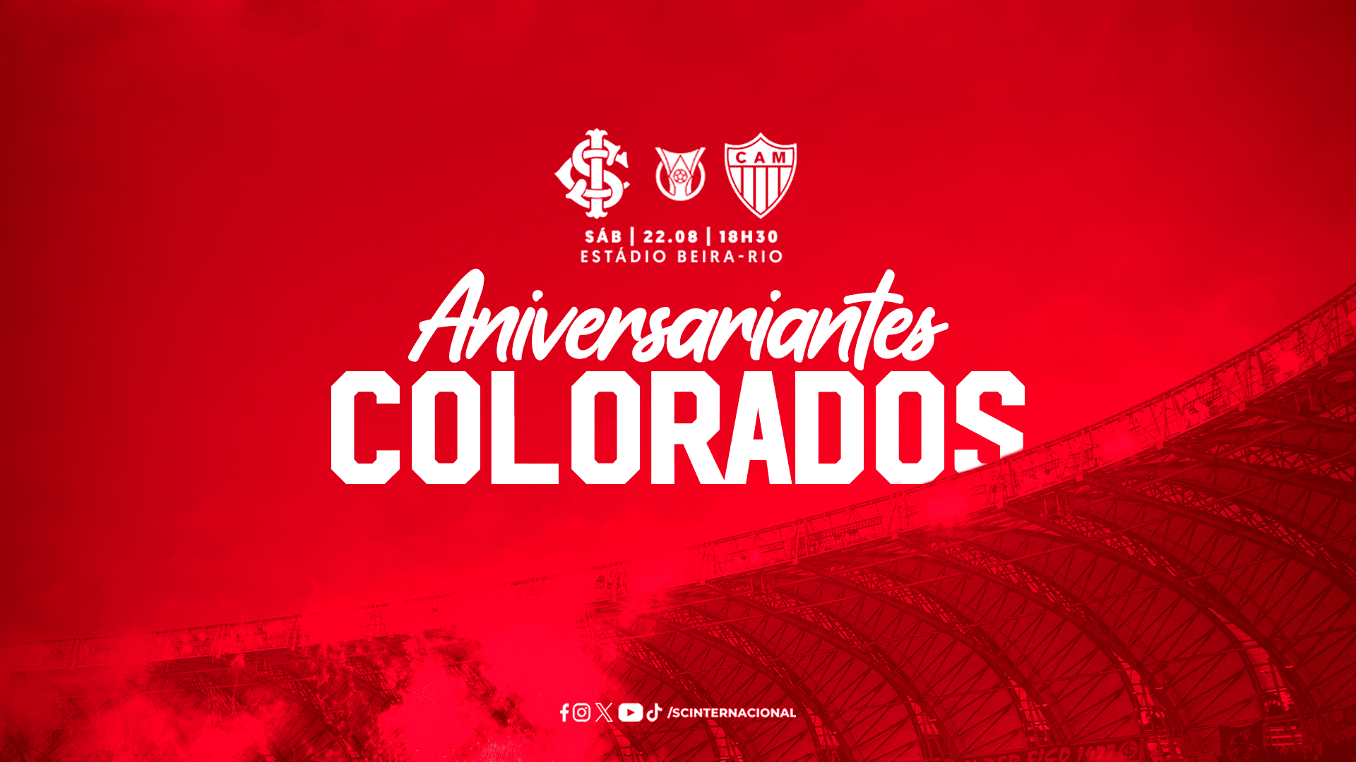 Aniversariantes Colorados no jogo contra o Atlético-MG