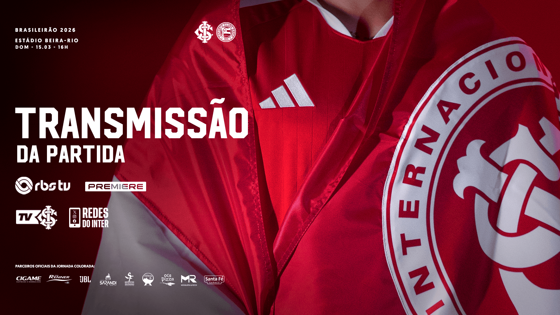 RBSTV e Premiere transmitem o confronto contra o Bahia
