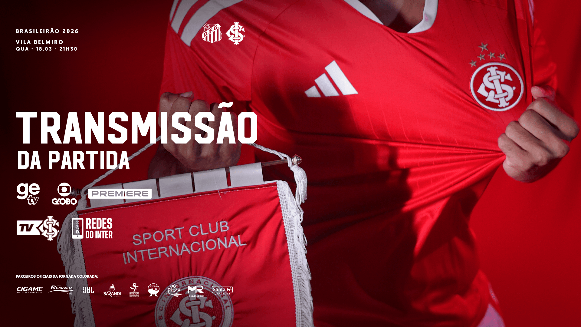 Onde assistir Santos x Inter pelo Brasileirão