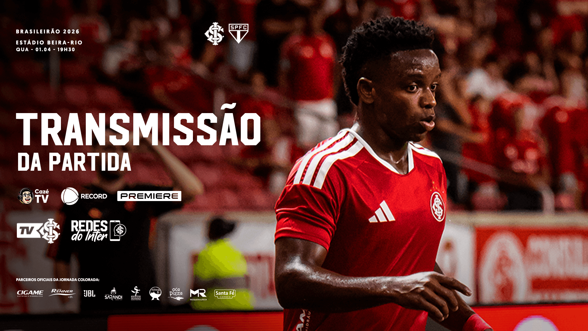 Premiere, Record e Cazé TV transmitem Inter x São Paulo