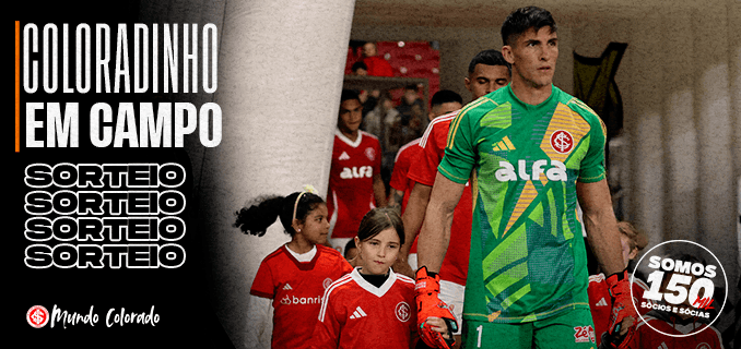 Cinco sócios(as) coloradinhos(as) serão sorteados(as) para entrar em campo contr...
