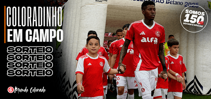 Cinco sócios(as) coloradinhos(as) serão sorteados(as) para entrar em campo no du...