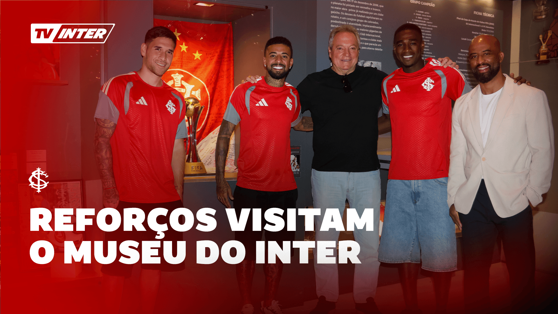 Paulinho, Félix Torres e Rodrigo Villagra participam de visita especial no Museu do Inter