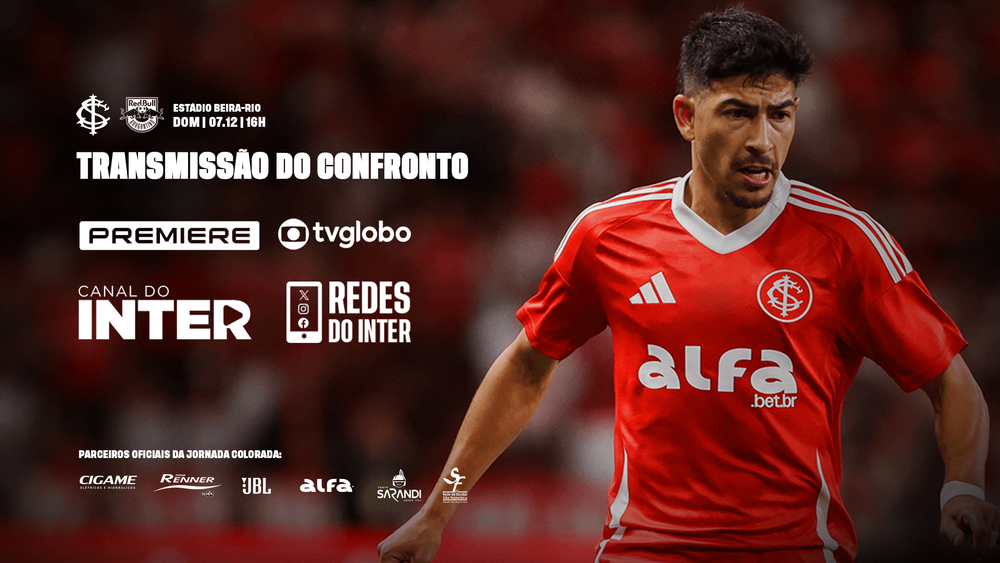Globo e Premiere transmitem o duelo do Inter contra o RB Bragantino