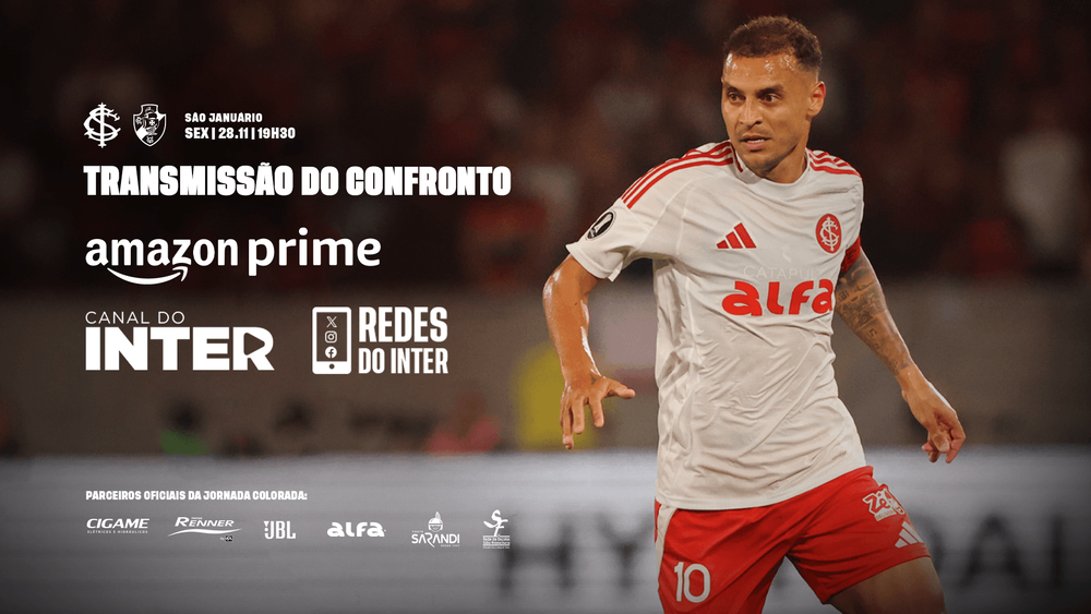 Amazon Prime transmite o duelo do Inter contra o Vasco