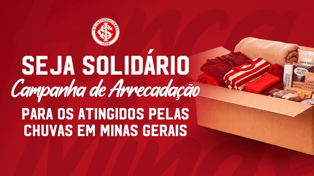 Beira-Rio será ponto de doações para as vítimas das enchentes em Minas Gerais