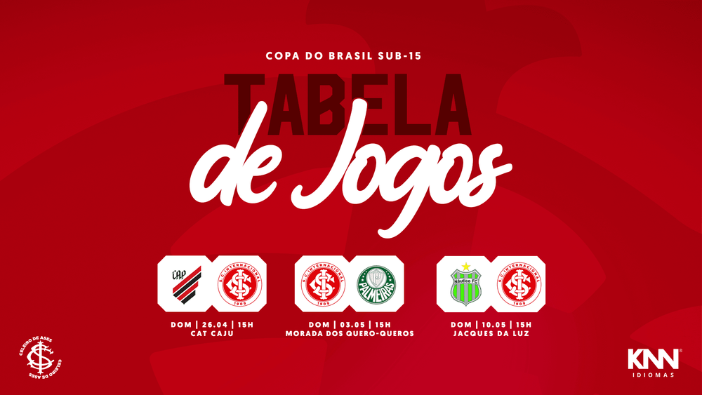Inter conhece tabela da Copa do Brasil Sub-15