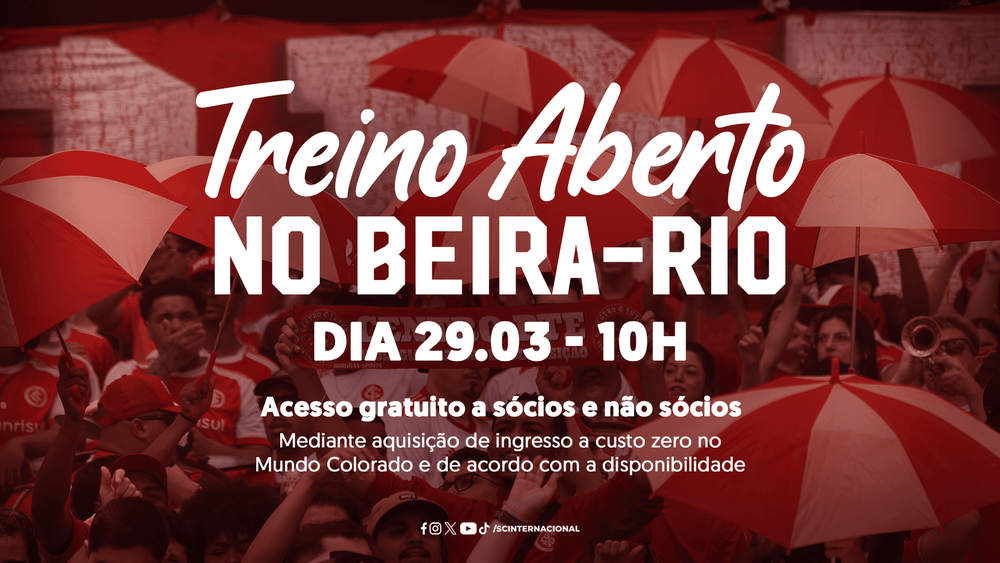 Inter promove treino aberto à torcida no domingo