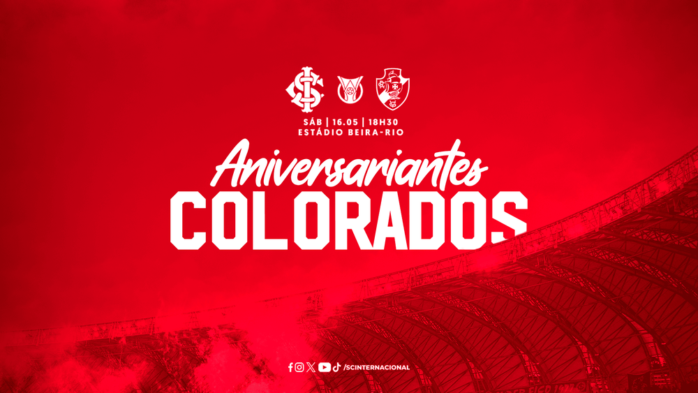 Aniversariantes colorados no duelo contra o Vasco